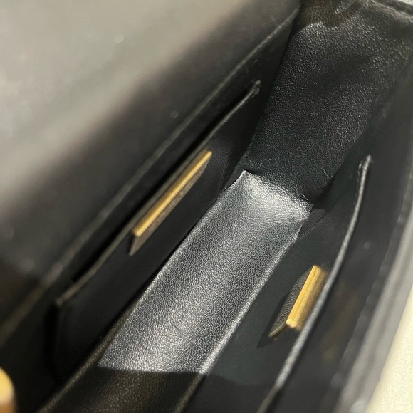 Chanel Black Quilted Leather Mini Flap Bag with Embellished CC Logo - Picture 8 of 9